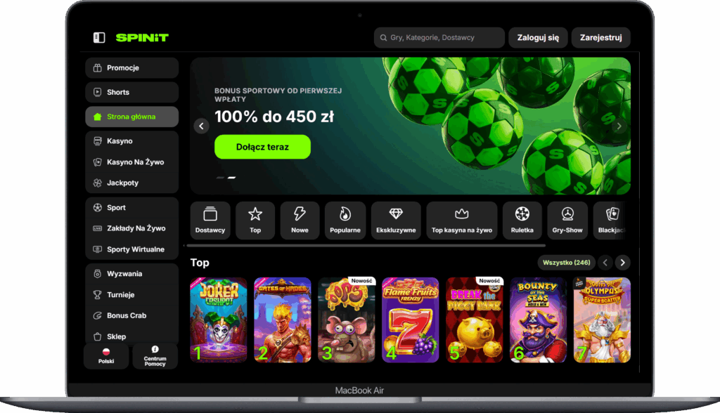 Oficjalna strona Spinit Online Casino