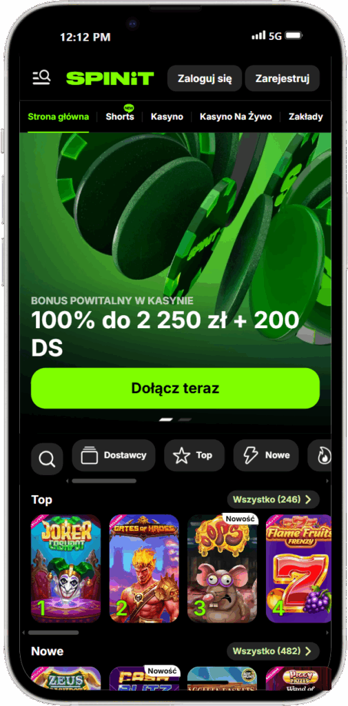 aplikację Spinit Casino
